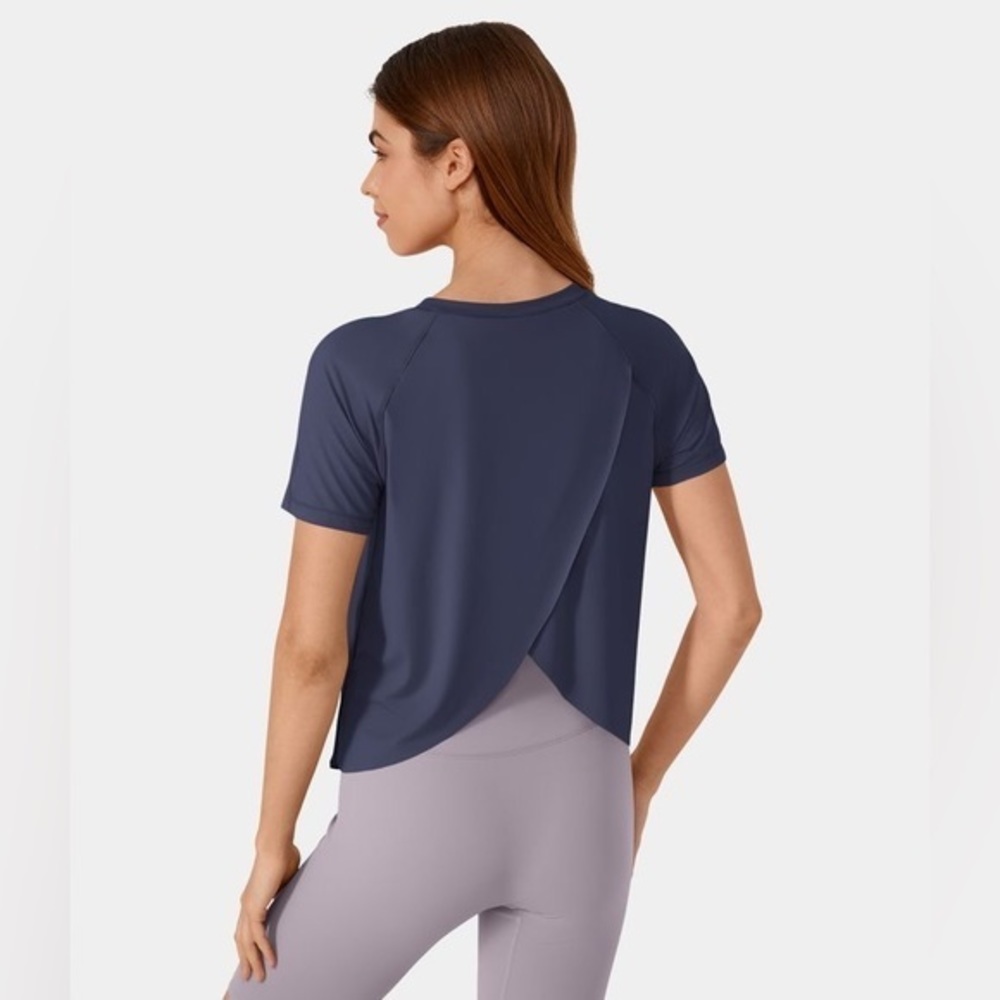 Halara In My Feels Contrast Mesh Split Hem Barre Ballet Dance‎ Sports Top NWT XL